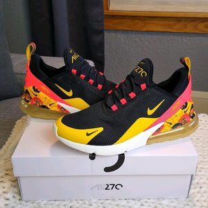 Nike Air Max 270 Black Gold Floral Size 10 EUC!